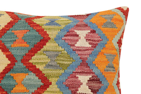 handmade Traditional Pillow Rust Blue Hand-Woven SQUARE 100% WOOL Hand woven turkish pillow2 x 2