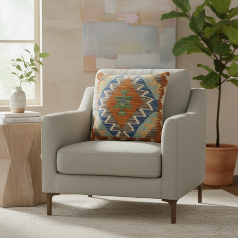 Southwestern Mckinnon Turkish Hand-Woven Kilim Pillow