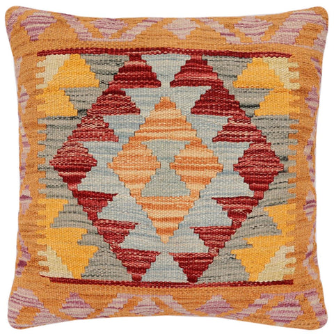 handmade Traditional Pillow Red Blue Hand-Woven SQUARE 100% WOOL Hand woven turkish pillow2 x 2