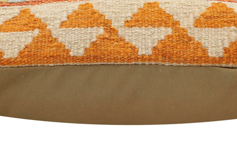 handmade Traditional Pillow Rust Blue Hand-Woven SQUARE 100% WOOL  Hand woven turkish pillow  2 x 2