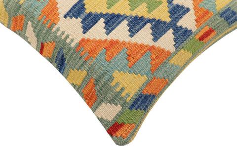 handmade Traditional Pillow Rust Blue Hand-Woven SQUARE 100% WOOL Hand woven turkish pillow2 x 2