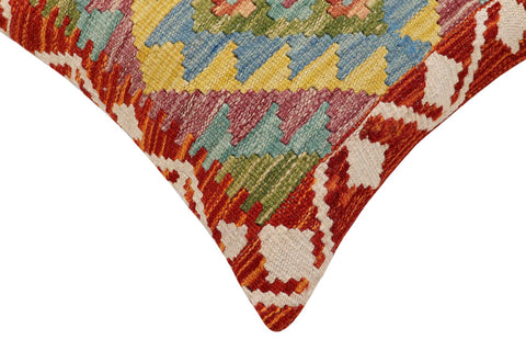 handmade Traditional Pillow Rust Blue Hand-Woven SQUARE 100% WOOL Hand woven turkish pillow2 x 2