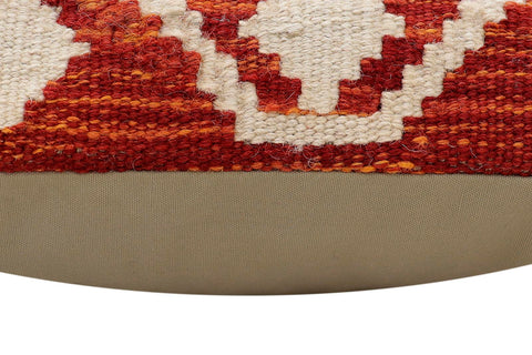 handmade Traditional Pillow Rust Blue Hand-Woven SQUARE 100% WOOL Hand woven turkish pillow2 x 2