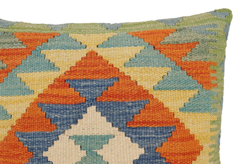 handmade Traditional Pillow Rust Blue Hand-Woven SQUARE 100% WOOL Hand woven turkish pillow2 x 2