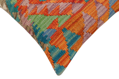 handmade Traditional Pillow Rust Blue Hand-Woven SQUARE 100% WOOL Hand woven turkish pillow2 x 2
