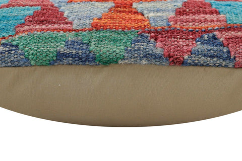 handmade Traditional Pillow Rust Blue Hand-Woven SQUARE 100% WOOL Hand woven turkish pillow2 x 2