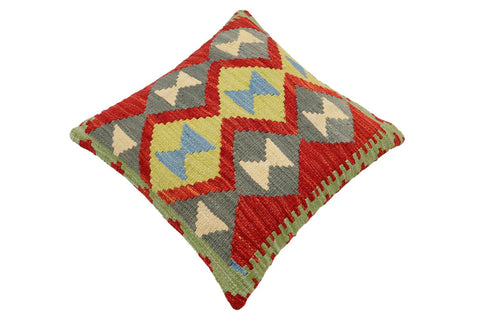 handmade Traditional Pillow Rust Blue Hand-Woven SQUARE 100% WOOL Hand woven turkish pillow2 x 2