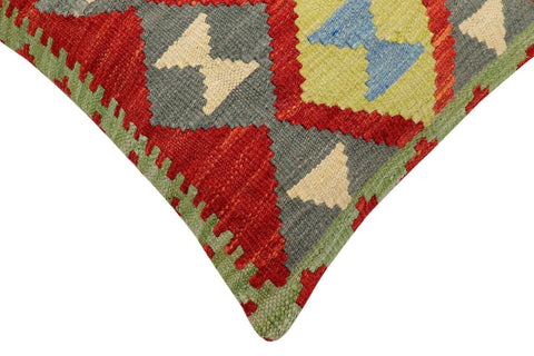 handmade Traditional Pillow Rust Blue Hand-Woven SQUARE 100% WOOL Hand woven turkish pillow2 x 2