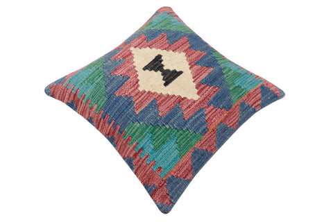 handmade Traditional Pillow Burgundy Blue Hand-Woven SQUARE 100% WOOL Hand woven turkish pillow2 x 2