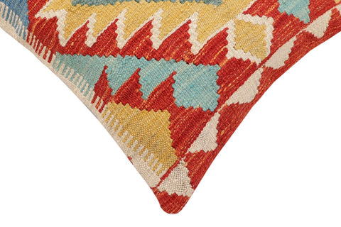 handmade Traditional Pillow Rust Blue Hand-Woven SQUARE 100% WOOL Hand woven turkish pillow2 x 2