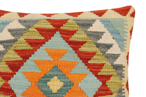 handmade Traditional Pillow Rust Blue Hand-Woven SQUARE 100% WOOL Hand woven turkish pillow2 x 2