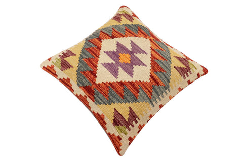 handmade Traditional Pillow Rust Gray Hand-Woven SQUARE 100% WOOL Hand woven turkish pillow2 x 2