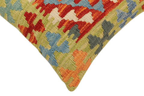 handmade Traditional Pillow Rust Blue Hand-Woven SQUARE 100% WOOL Hand woven turkish pillow2 x 2