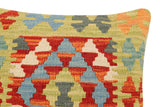 handmade Traditional Pillow Rust Blue Hand-Woven SQUARE 100% WOOL Hand woven turkish pillow2' x 2'