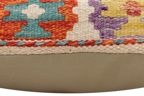 handmade Traditional Pillow Rust Blue Hand-Woven SQUARE 100% WOOL Hand woven turkish pillow2 x 2