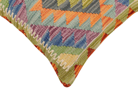 handmade Traditional Pillow Rust Blue Hand-Woven SQUARE 100% WOOL Hand woven turkish pillow2 x 2