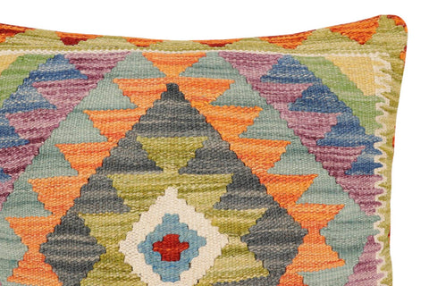 handmade Traditional Pillow Rust Blue Hand-Woven SQUARE 100% WOOL Hand woven turkish pillow2 x 2
