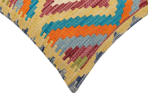 handmade Traditional Pillow Rust Blue Hand-Woven SQUARE 100% WOOL Hand woven turkish pillow2 x 2