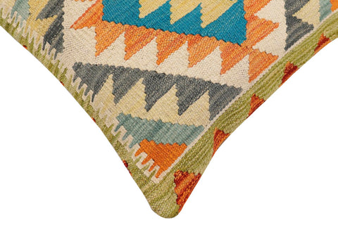 handmade Traditional Pillow Rust Blue Hand-Woven SQUARE 100% WOOL Hand woven turkish pillow2 x 2