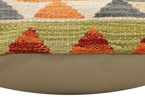 handmade Traditional Pillow Rust Blue Hand-Woven SQUARE 100% WOOL Hand woven turkish pillow2 x 2