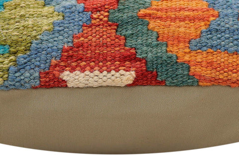handmade Traditional Pillow Rust Blue Hand-Woven SQUARE 100% WOOL Hand woven turkish pillow2 x 2