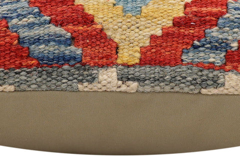 handmade Traditional Pillow Rust Blue Hand-Woven SQUARE 100% WOOL Hand woven turkish pillow2 x 2