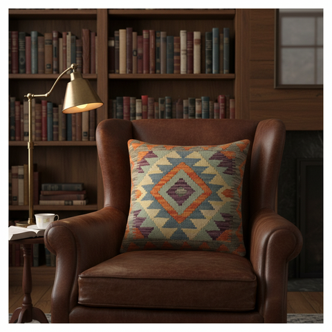 Southwestern Forsyth Turkish Hand-Woven Kilim Pillow