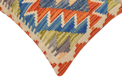 handmade Traditional Pillow Rust Blue Hand-Woven SQUARE 100% WOOL Hand woven turkish pillow2 x 2