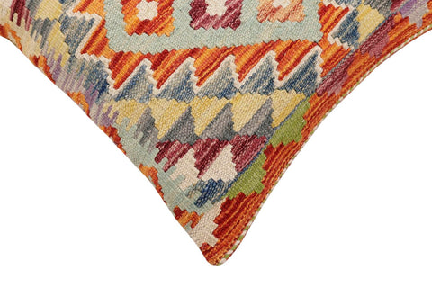 handmade Traditional Pillow Rust Blue Hand-Woven SQUARE 100% WOOL Hand woven turkish pillow2 x 2