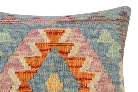 handmade Traditional Pillow Rust Blue Hand-Woven SQUARE 100% WOOL Hand woven turkish pillow2 x 2
