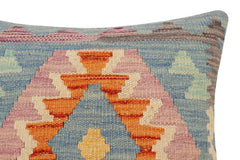 handmade Traditional Pillow Rust Blue Hand-Woven SQUARE 100% WOOL Hand woven turkish pillow2' x 2'