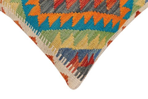 handmade Traditional Pillow Rust Blue Hand-Woven SQUARE 100% WOOL Hand woven turkish pillow2 x 2