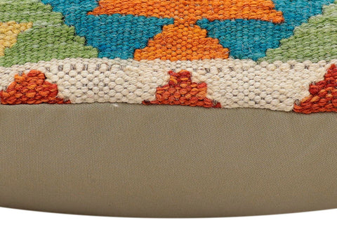 handmade Traditional Pillow Rust Blue Hand-Woven SQUARE 100% WOOL Hand woven turkish pillow2 x 2