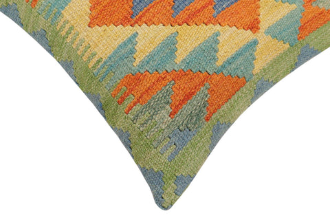 handmade Traditional Pillow Rust Blue Hand-Woven SQUARE 100% WOOL Hand woven turkish pillow2 x 2