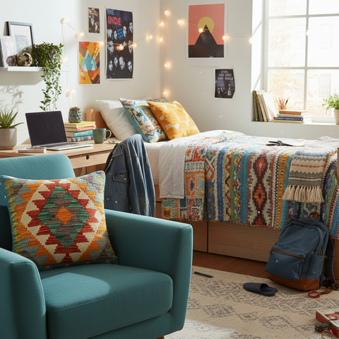 Rustic Tierney Turkish Hand-Woven Kilim Pillow