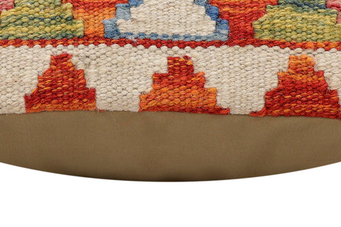 handmade Traditional Pillow Rust Blue Hand-Woven SQUARE 100% WOOL Hand woven turkish pillow2 x 2