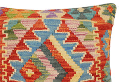 handmade Traditional Pillow Rust Blue Hand-Woven SQUARE 100% WOOL Hand woven turkish pillow2' x 2'