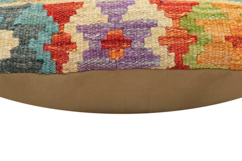 handmade Traditional Pillow Rust Blue Hand-Woven SQUARE 100% WOOL Hand woven turkish pillow2 x 2