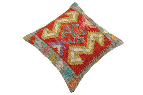 handmade Traditional Pillow Rust Green Hand-Woven SQUARE 100% WOOL Hand woven turkish pillow2 x 2