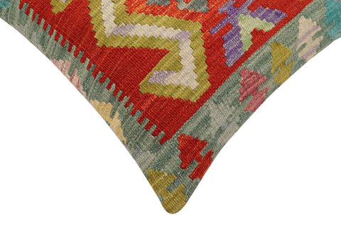 handmade Traditional Pillow Rust Green Hand-Woven SQUARE 100% WOOL Hand woven turkish pillow2 x 2