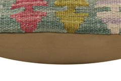 handmade Traditional Pillow Rust Green Hand-Woven SQUARE 100% WOOL Hand woven turkish pillow2' x 2'