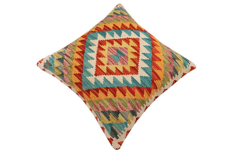 handmade Traditional Pillow Rust Blue Hand-Woven SQUARE 100% WOOL Hand woven turkish pillow2 x 2