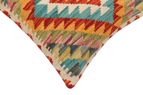 handmade Traditional Pillow Rust Blue Hand-Woven SQUARE 100% WOOL Hand woven turkish pillow2 x 2