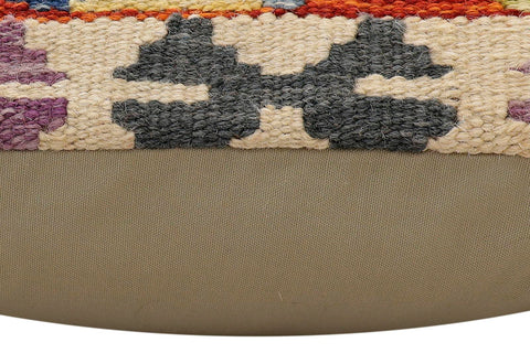handmade Traditional Pillow Rust Blue Hand-Woven SQUARE 100% WOOL Hand woven turkish pillow2 x 2