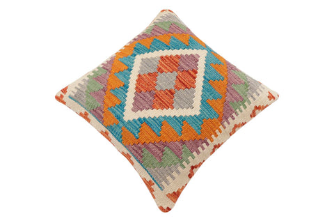 handmade Traditional Pillow Rust Blue Hand-Woven SQUARE 100% WOOL Hand woven turkish pillow2 x 2