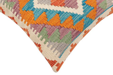 handmade Traditional Pillow Rust Blue Hand-Woven SQUARE 100% WOOL Hand woven turkish pillow2 x 2