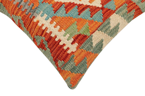 handmade Traditional Pillow Rust Blue Hand-Woven SQUARE 100% WOOL Hand woven turkish pillow2 x 2