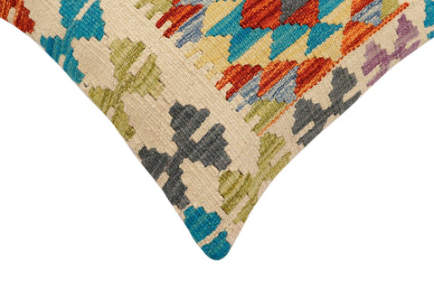 handmade Traditional Pillow Rust Blue Hand-Woven SQUARE 100% WOOL Hand woven turkish pillow2 x 2