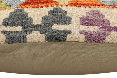 handmade Traditional Pillow Rust Blue Hand-Woven SQUARE 100% WOOL Hand woven turkish pillow2 x 2