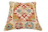 handmade Traditional Pillow Beige Red Hand-Woven SQUARE 100% WOOL  Hand woven turkish pillow  2 x 2
